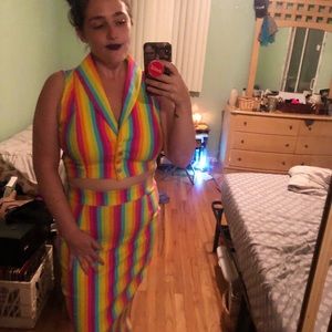 Bettie Page Rainbow Two Piece Set